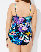 Load image into Gallery viewer, Flower Ruched Sweetheart One Piece Swimsuit