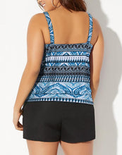 Load image into Gallery viewer, Loop Strap Blouson Tankini with Cargo Short