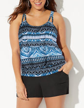 Load image into Gallery viewer, Loop Strap Blouson Tankini with Cargo Short