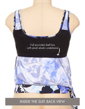 Load image into Gallery viewer, Dew Drops Side Tie Blouson Tankini with Cargo Short
