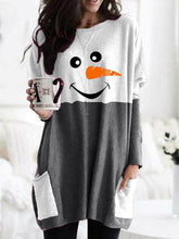 Load image into Gallery viewer, Cozy Christmas Snowman Face Long Shirt