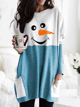 Load image into Gallery viewer, Cozy Christmas Snowman Face Long Shirt
