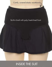 Load image into Gallery viewer, Black Flared Tankini Set With Skirt
