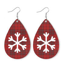 Load image into Gallery viewer, Christmas Elk Snowman Leather Earrings

