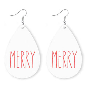Christmas Elk Snowman Leather Earrings