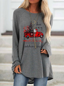 Cozy This Is My Hallmark Christmas Movies Watching Shirt Print Top