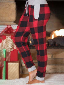 Woman's Christmas Buffalo Plaid Casual Pants