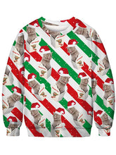 Load image into Gallery viewer, Women&#39;s Christmas Cat Printed Sweater-8color/4size
