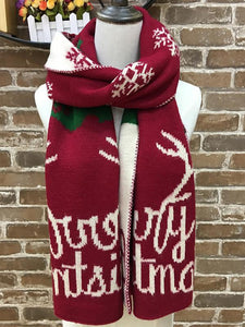 Merry Christmas Long Knitted Scarf