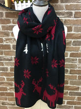Load image into Gallery viewer, Reindeer Christmas Long Knitted Scarf
