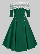 Load image into Gallery viewer, Women&#39;s Christmas One-Neck Lace Strapless Hip Slim Dress
