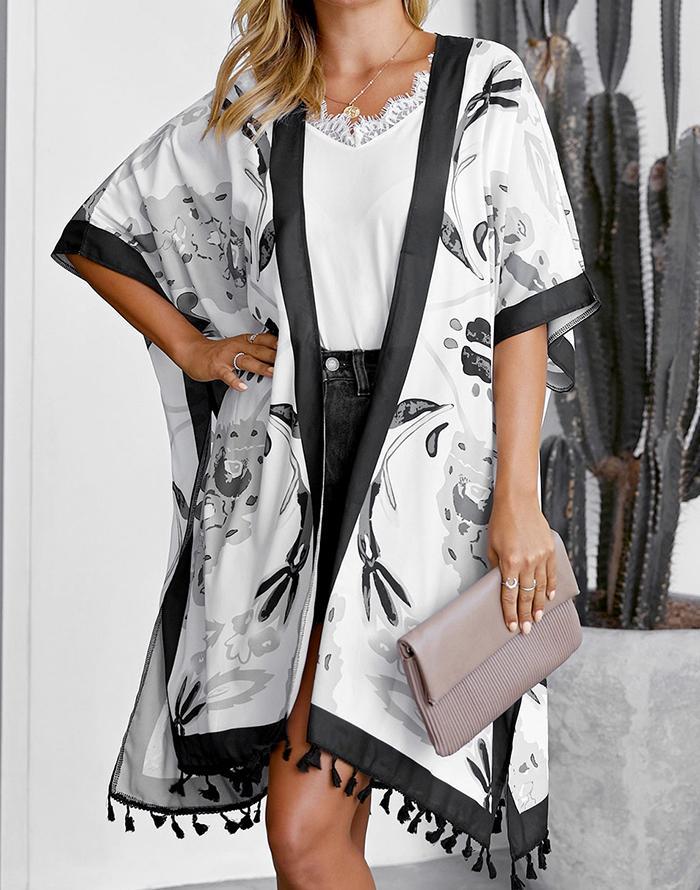 FULLFITALL-  Black Printed Cover Up