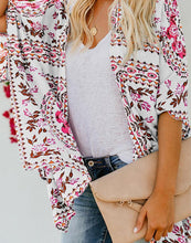 Load image into Gallery viewer, FULLFITALL- White Printed Blouse Cover Up
