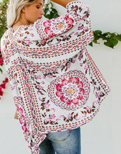 Load image into Gallery viewer, FULLFITALL- White Printed Blouse Cover Up
