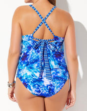 Load image into Gallery viewer, Retrograde Scarf X-Back Tankini Set
