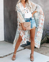 Load image into Gallery viewer, FULLFITALL- apricot bohemian print loose beach cloak
