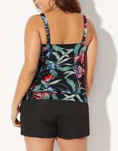 Load image into Gallery viewer, Sland Blooms Loop Strap Blouson Tankini with Cargo Short

